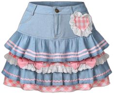 Cute Fitted Mini Denim Skirt, Y2k Style Ruffled Mini Skirt, Y2k Style Mini Skirt With Ruffles, Cute Ruffled Skirt, Kawaii Ruffled Skirt For Spring, Kawaii Ruffled Bottoms For Summer, Kawaii Ruffle Bottoms For Summer, Spring Kawaii Ruffled Skirt, Spring Kawaii Skirt With Ruffles