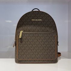 Michael Kors Leather Standard Backpack, Michael Kors Brown Standard Backpack, Casual Michael Kors Backpack For On-the-go, Michael Kors Everyday Backpack With Gold-tone Hardware, Michael Kors Brown Backpack For On-the-go, Michael Kors Backpack, Medium Backpack, Card Case Wallet, Lv Monogram