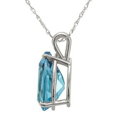 14KT White Gold 3.60 CTW 12X8MM Pear Shape Blue Topaz Pendant With A 14KT White Gold 18", .75MM Chain. Fine Jewelry With Pear-shaped Blue Topaz, Classic Blue Pear-shaped Necklace, Blue Topaz Pear-shaped Necklace, Fine Jewelry Blue Topaz In Pear-shaped, Blue Pear-shaped Cubic Zirconia Necklace, Blue Topaz Necklace, Blue Topaz Pendant, Topaz Necklace, Pear Shaped