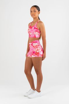 Work hard and play hard with the Crossover Hi-Waist Short in our exclusive Fleur Print. These shorts feature the flattering yet supportive crossover waistband and soft finish hemband on the legs that keeps everything in place. These shorts are built to support you through every move, every day. Play Hard, Shorts With Tights, Just Dance, Leotards, Matching Sets, Crossover, Work Hard, Best Sellers, Every Day