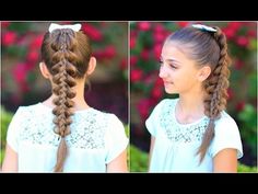 Stacked Pull-Through Braid | Cute Girls Hairstyles #hairstyles #cutegirlshairstyles #CGHstackedpulthru #braids #hairstyle Childrens Hairstyles, Pull Through Braid, Hair Due, Different Hairstyles, Everyday Hairstyles, Pull Through