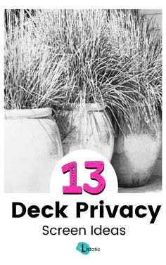 three potted plants with the words 13 deck privacy screen ideas