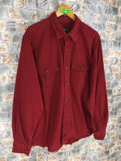 EDDIE BAUER Flannel Denim Shirt Mens XLarge Vintage 90's Eddie Bauer Button Up Red Casual Buttondown Oxford Denim Shirt Size XL by CaptClothingVintage on Etsy Men's Leather Jackets, Clothing Men, Fun Sweatshirts, Outdoor Jacket, Men Shirt, Leather Jacket Men, Mens Street Style