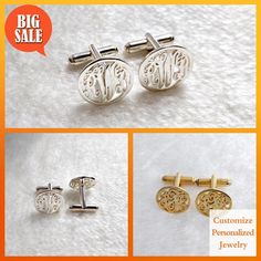 Personalized Monogram Cufflinks,Circle Initials Cufflinks,Gold Men CuffLinks,Engraved Monogram CuffLinks,Elegant Monogrammed Cufflinks #CuffLinks #GiftForFathersDay #GiftForGroom #WeddingCufflinks #BossGiftIdeas #EngravedCufflinks #GoldCufflinks #MenCuffLinks #SilverCufflinks #MonogramCufflinks Formal Monogram Round Jewelry, Formal Round Monogram Jewelry, Silver Round Jewelry For Business, Round Cufflinks For Father's Day, Silver Cuff Jewelry With Initials, Classic Round Cufflinks For Father's Day, Classic Round Adjustable Cufflinks, White Gold Round Cufflinks For Anniversary, Classic Personalized Round Cufflinks