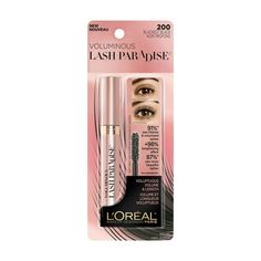 (3 Pack) L'OREAL Voluminous Lash Paradise Washable Mascara - Blackest Black, Provides silky volume in one coat, intense at the glaze, soft to the touch. Removes easily with soap and water, ophthalmologist and allergy tested. Suitable for sensitive eyes. Tested under dermatological control for safety. Size: 0.25 fl oz. Loreal Lash Paradise, Mascara Target, Lash Paradise Mascara, Mascara For Short Lashes, Mascara Tricks, Clumpy Mascara, Paradise Mascara, Mascara And Eyeliner, Mascara Eyes