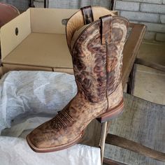 These Are Brand New Never Worn, Beautiful Cowboy Boots With Beautiful Sturdy Construction. Boots Run Small So If You're A Narrow 9d I'd Say These Will Fit You Well. Just Shy Of 12.5" From Edge To Heel Of Sole 4.5" At Widest Part Of Sole. Sancho Cowboy Boots, Rugged Fitted Boots With Square Toe, Fitted Rugged Boots With Square Toe, Rustic Brown Boots With Square Toe, Rustic Brown Square Toe Boots, Country Style Fitted Boots With Square Toe, Fitted Brown Boots With Leather Sole, Country Style Fitted Square Toe Boots, Rugged Brown Boots With Almond Toe