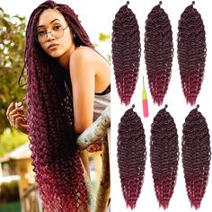 Eve Wine Red 30 inches Ocean Wave Braiding Crochet Synthetic Extension – Bella Chic Hair & Beauty