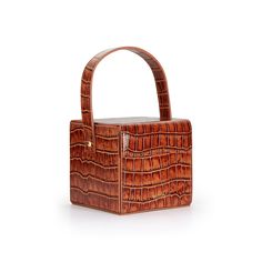 Cognac Croc Catherine Box Bag– MATEO Brown Evening Box Bag With Rectangular Case, Brown Rectangular Evening Box Bag, Evening Brown Rectangular Box Bag, Brown Rectangular Box Bag With Carry Handle, Elegant Brown Bucket Box Bag, Brown Rectangular Box Bag With Detachable Handle, Brown Bucket Box Bag For Formal Occasions, Formal Brown Bucket Box Bag, Brown Rectangular Shoulder Bag With Detachable Handle