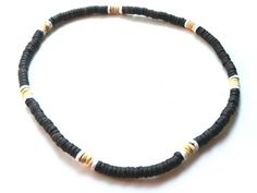 Wood Necklace Men, Choker Necklace Black, Mens Beaded Necklaces, Necklace Wood, Beach Necklace, Black Choker Necklace, Surfer Necklace, Womens Chokers, Beach Necklaces