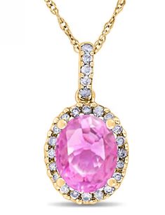 Elegance Redefined: Pink Sapphire and Diamond Barbie Pendant Necklace Sapphire Diamond Pendant, Yellow Gold Chain, Gorgeous Jewelry, Diamond Pendant Necklace, Sapphire Diamond, Pink Sapphire, Halo Diamond, Gemstone Necklace, Diamond Pendant