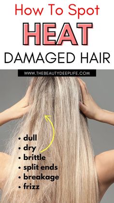 Dealing with heat damaged hair? Don’t worry; we’ve got you covered! Learn how to spot the telltale signs of heat damage, like dullness, dryness, brittleness, ​ ​frizz, loss of elasticity, and more. ​ ​Then check out our 13 best solutions to repair & protect your hair, ​ ​everything from hair masks to protein treatments and bond builders, styling suggestions, and heat protectants! Follow us for more hair health tips that’ll have your hair looking lush in no time!