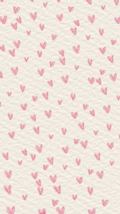 pink hearts on white paper with watercolor effect