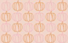 an orange and pink pumpkin pattern on a peach background