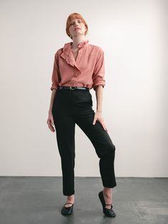 If you’re looking for the classic Audrey Hepburn cigarette pant, this is it. Made of a soft and stretchy fabric, it’s incredibly comfortable and has elastic at the back waistband for extra comfort—along with a cool slant back pocket. Hitting at the perfect crop for a loafer, slide or even boot, it’s a versatile pant that will last for the long haul, just like your own personal legacy. Versatile Relaxed Fit Chinos For Work, Elegant Relaxed Fit Chinos For Work, Tailored Chinos For Fall Workwear, Tailored Chinos For Workwear, Fall Season, Workwear Pants With Elastic Waistband And Straight Hem, Elegant Relaxed Fit Workwear Chinos, Straight Hem Pants With Elastic Waistband For Work, Fall Workwear Straight Chinos, Chic Relaxed Fit Tapered Leg Dress Pants