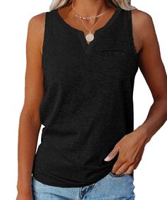 PRICES MAY VARY. Material: 35%Rayon,60%Polyester,5%Spandex, Soft and Stretchy Fabric. Feature: V Neck Henley Shirts, Sleeveless Tank Tops, Solid Color Tees, Casual Summer Sleeveless T Shirts, Pocket, Loose Fit, Lightweight, Cozy and comfortable, Chic and delightful top for summer. Match: This tank top is perfect with Jeans, denim shorts, shorts, yoga pants, leggings, dress pants, casual trousers, skirt, sneakers, boots, heels, jacket or coats and so on. Occasion: This basic tops is suitable for Skirt Sneakers, Comfortable Chic, Summer T Shirts, Loose Fit Shirts, Sleeveless Tee, Boots Heels, Purple Shirt, Ladies Tee Shirts, Pants Casual