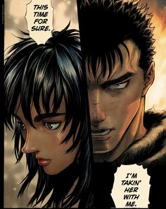 an image of two people facing each other in the same comic book style scene, one with black hair and another with brown eyes