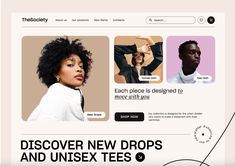 the shopify website is designed to showcase new products and unisex tees