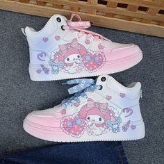 Hello Melody, Sanrio Shoes, Dinosaur Shoes, Hello Kitty Shoes, Pink Crafts, Crop Top With Jeans, Preppy Shoes, Kawaii Shoes, Shoes Outfit Fashion