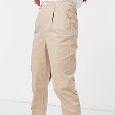 Nwot| Asos Design Tall Hourglass Chino Pants In Stone Inseam 33 Inches 97% Cotton 3% Elestane Never Worn Asos Sent Without Tags Attached. Beige High-waisted Chinos With Pockets, Chic Beige Tapered Leg Cargo Pants, Beige Straight Leg Workwear Jeans, Beige Straight Leg Jeans For Work, Beige Chinos With Belt Loops For Spring, Beige Chinos For Spring Workwear, Beige Straight-leg Work Jeans, Beige Straight Jeans For Work, Spring Beige Chinos With Belt Loops