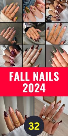 Unique Nail Ideas Creative, Gel Nails Shape, 2024 Color Trends, Accent Nail Designs, Trending Looks, Cozy Colors, Fall Nail Ideas, November Nails