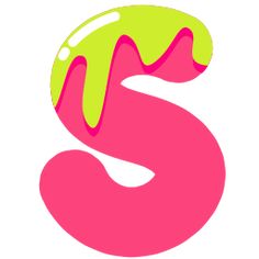 the letter s is painted pink and green