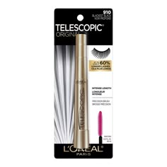 Telescopic Original Washable Mascara - L'Oréal | Ulta Beauty Telescope Mascara, Loreal Telescopic Mascara, Telescopic Mascara, Hair Blow Dryer, Blow Dry Brush, Blackest Black, Hygiene Products, Long Lashes, Carbon Black