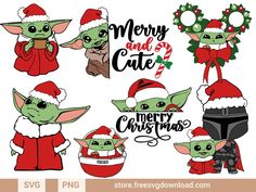 christmas baby yoda svg bundle