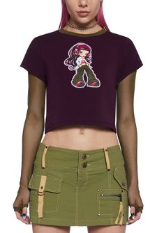 cuz music is life. This top has a crew neckline, a graphic design on the front, short sleeves, attached fishnet long sleeves with thumbhole cuffs, and a cropped fit. Graphic Top, Mesh Sleeves, Short Long, Long Sleeve Crop, Y2k Fashion, Music Is Life, Long Sleeve Crop Top, Crew Neckline, Crop Top