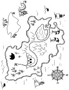 a map with several different locations and symbols