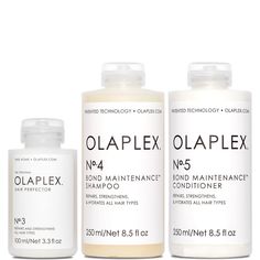 Olaplex No. 3 Hair Perfector 3. 3 oz No. 3 Hair Perfector is a concentrated treatment that strengthens the hair from within, reducing breakage and improving its look and feel. It is not a conditioner, it's an at-home treatment that contains the same active ingredient found in all professional Olaplex products. Created by two of the top PhD's in chemistry and materials science, Olaplex products feature first-of-their-kind, patented, bond-building technology, which relinks the broken disulfide bon Olaplex Products, Olaplex No 3, Stop Hair Breakage, Hair Cleanser, Hair Kit, Nourishing Shampoo, Hydrate Hair, Damaged Hair Repair, Hair Breakage