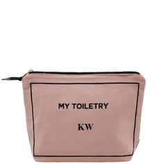 The newest & chic addition to your bathroom essentials. The Toiletry Case in Pink is finally here! Its laminated leakproof interior makes it a suitable option for a range of trips, whether you're heading out on a week or a weekend getaway. Our customers even find this case the perfect bathroom storage, to keep beauty items organized when not traveling. This portable toiletry case is finely made from natural cotton and a zipper to keep all your favorite beauty products safe inside. Monogram this Pink Cosmetic And Toiletry Storage Zipper Pouch As Gift, Everyday Pink Zipper Pouch For Cosmetics And Toiletries, Toilet Tree Bag, Pink Toiletry Bag, Pink Cosmetic And Toiletry Storage Pouch For Daily Use, Toilet Tree, Versatile Pink Cosmetic Bag, Packing Bags Travel, Perfect Bathroom