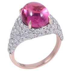 Introducing our stunning Pink Tourmaline Ring – a true beauty that'll make you swoon! This gorgeous ring features a dazzling 6.55 carat pink tourmaline stone that's sure to steal the spotlight. Its Gross Weight is 5.36 grams. The sides of the band are adorned with shimmering diamonds of 1.66 carats, adding that extra touch of sparkle and glamour. It's like having a little party on your finger every time you wear it! Crafted with care and precision, this ring is made to last, so you can rock it w Luxury Tourmaline Rings, Gia Certified Tourmaline Rings For Formal Occasions, Fine Jewelry Tourmaline Rings With Brilliant Cut, Gia Certified Tourmaline Wedding Ring, Wedding Gia Certified Tourmaline Ring, Pink Tourmaline Ring, Gorgeous Ring, Tourmaline Stone, Tourmaline Ring