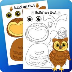 two owls and an owl cut out for kids to make