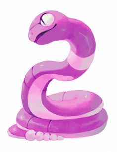 a pink snake is sitting in the shape of a letter s on a white background