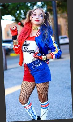 Cheap Diy Costumes, Easy Costumes For Halloween, Teen Costume Ideas, Harley Quinn Disfraz, Costumes Faciles, Costumes For Teenage Girl, Best Diy Halloween Costumes, Harley Quinn Halloween Costume, Cute Halloween Outfits