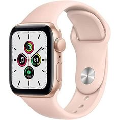 the apple watch series 4 is shown in pink