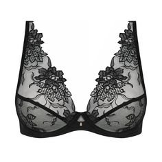 Underwired triangle bra LISE CHARMEL Adorable en Sexy Elegant Sheer Low-cut Bra, Elegant Low-cut Sheer Bra, Elegant Party Bra With Triangle Top, Elegant Fitted String Bra, Elegant String Bra, Luxury Black Evening Bra, Luxury Black Bra, Pajama Ideas, Female Pajamas