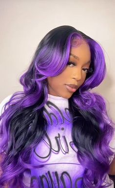 Purple Quick Weave, Purple Hairstyles For Black Women, Purple Wig Hairstyles, Purple Lace Front Wig, 19 Bday, Artistic Outfits, Pressed Natural Hair, Silk Press Natural Hair, 2025 Goals