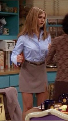 Rachel Green Outfits Mini Skirt, Rachel Green Classy Outfits, Rachel Green Style Aesthetic, 90s Fashion Office, Cooperate Girl Aesthetic, Jennifer Aniston Work Outfits, Early 2000s Business Casual, Rachel Green Ralph Lauren Outfit, Cocktail Hour Outfit Casual