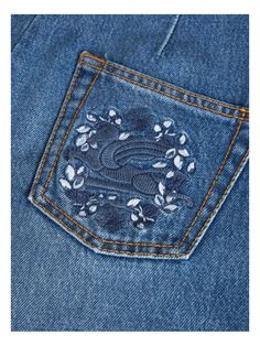 These wide leg denim jeans are the perfect blend of style and comfort. With floral embroidery on the rear and a belted waist, they're a fashion-forward choice for any casual day out. Blue cotton denim Belt loops Concealed fly and button fastening Two rear patch pockets Wide leg Wide Leg Denim Jeans, Denim Belt, Diaper Backpack, Wide Leg Denim, Jeans For Sale, Womens Backpack, Wide Leg Jeans, Floral Embroidery, Patch Pocket