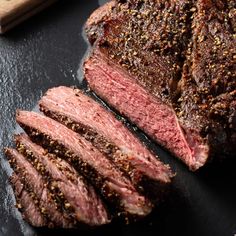 steak sliced up and ready to be served