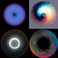 four different types of abstract shapes