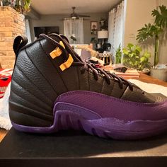 Brand New Air Jordan, Retros Black Field Purple Jordan Purple, Air Jordan 12, Air Jordan 12 Retro, Jordan 12 Retro, Jordan 12, Shoes Air, Jordans 12, Kids Jordans, Retro Color