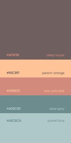 the color scheme for different shades of brown, blue and pink