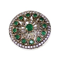 We offer a 100% Satisfaction Guarantee of our unique Turkish Handmade Authentic Ottoman Emerald And Cubic Zirconia Gemstone Vintage Style Ring Ring Size: 9.5 Stone: Emerald And Cubic Zirconia Stone Size: 5 x10 MM This item is ready to ship! All my jewelry is handmade with natural gemstone or some quarts. These gemstones have been personally selected and hand studded. Some gemstones have been treated in some way to enhance their beauty.  The international buyers are responsible for their any customs or duty taxes. If you need any express mail shipping, please ask for express mail shipping charges. Please allow 4-6 weeks from when the item has shipped for international delivery. Green Jeweled Round Ring, Vintage Style Rings, Mode Vintage, Ring Ring, Style Vintage, My Jewellery, Natural Gemstones, Cubic Zirconia, Vintage Style