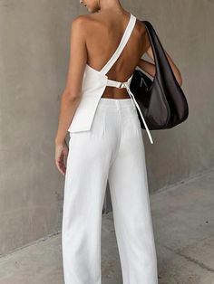 DETAILS
Composition: 100% Polyester
Design: Backless, Asymmetrical
Style: Casual
Thickness: Regular
Material: Woven Fabric
Occasion: Work Backless Outfit, Asymmetrical Style, All White Outfit, Long Midi Dress, Outerwear Outfit, Green Coat, Swimwear Outfit, White Outfits, Tie Backs