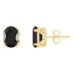 Adorned with elegant oval-cut black onyx, these 14k gold earrings from Alyson Layne make for a lovely accessory you'll treasure. Adorned with elegant oval-cut black onyx, these 14k gold earrings from Alyson Layne make for a lovely accessory you'll treasure. Nickel free Backings: post Packaging: boxed Finish: polished Earring length: 0.25 in.STONE DETAILS Stone type: onyx Total weight: 2 3/8 ct. Stone size: 8 mm x 6 mm Shape: oval Setting: prong Gemstones may have been treated to enhance their ap Black Oval Earrings For Anniversary, Elegant Black Oval Earrings, Classic Black Oval Earrings, Black Oval Earrings For Formal Occasions, Oval Setting, Onyx Earrings, Jewelry Earrings Studs, Oval Cut, Black Onyx