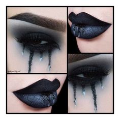 Make Up Designs, Halloween Eye Makeup, Make Up Inspiration, Melt Cosmetics, Halloween Eyes, Black Lipstick, Emo Makeup