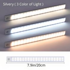 three different types of leds are shown in this graphic above the text, silvery 3 color of light 7in / 20cm