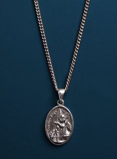 Guardian Angel Sterling Silver Medal Necklace for Men Necklaces WE ARE ALL SMITH Saint Michael The Archangel, Michael The Archangel, Stainless Bracelet, Angel Man, Saint Michael, Angel Necklace, The Army, Necklace For Men, Men's Necklace